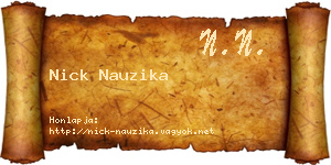 Nick Nauzika névjegykártya